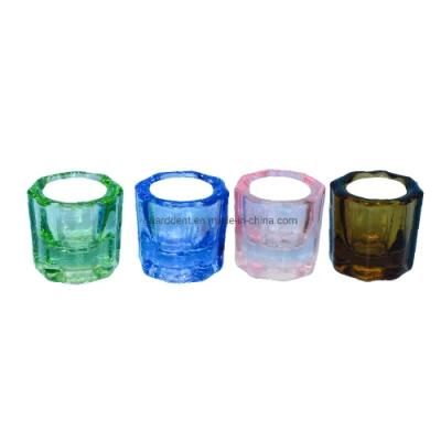 Multi-Colour Autoclavable Crystal Dishes Octagonal Mixing Cup Durable Dental Glass Dappen Dishes