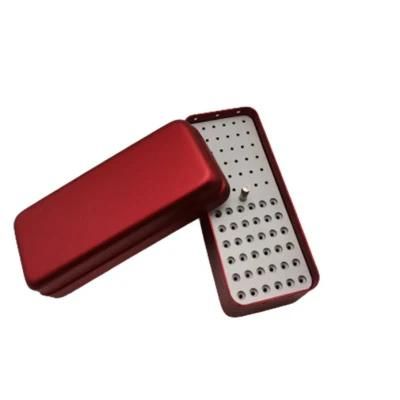 Dental Lab Materials Aluminum Dental High Speed Burs Holder Box Dental Storage Box