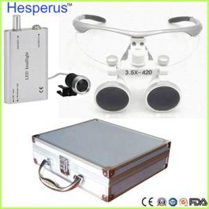 Dental Loupes New Silver Magnifying Glasses Dental and Surgical Loupes with Head Light Hesperus
