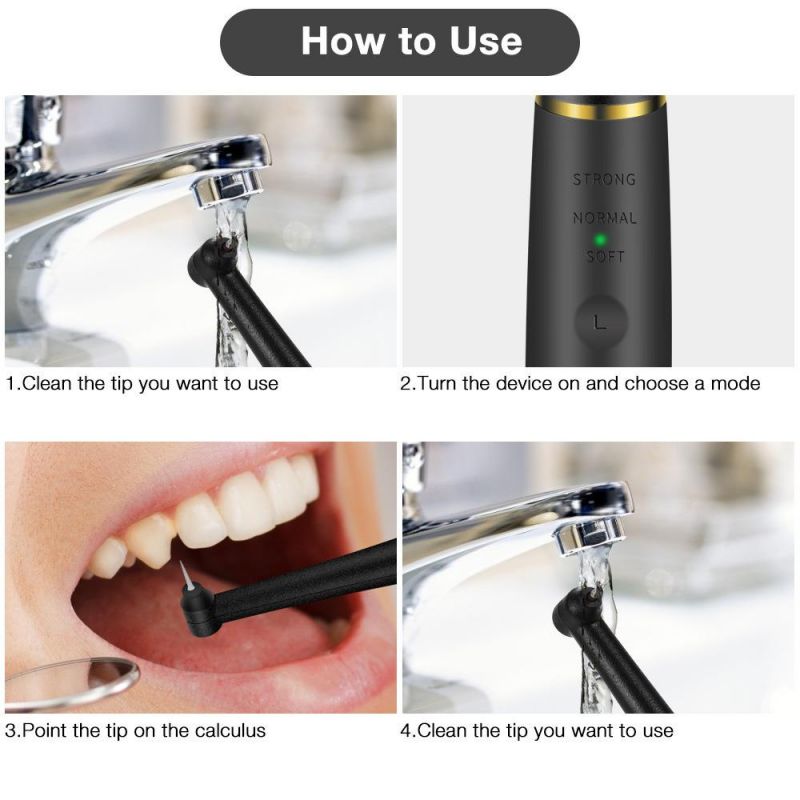 Electric Dental Calculus Scraper Tartar Teeth Cleaning Kit Ultrasonic Tooth Cleaner with 5 Adjustable Model Teeth Whitening Kit