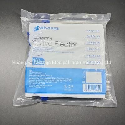 Dental Instrument Disposabe Saliva Ejector with OEM Package Printing