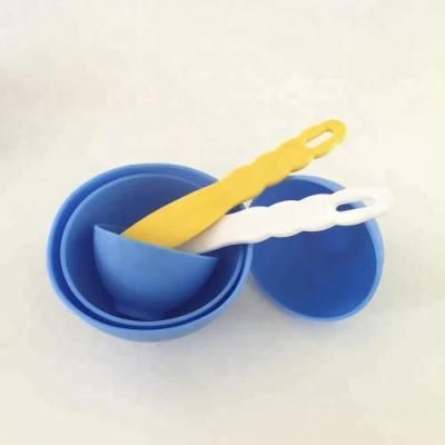 Non Stick Plastic Dental Lab Silicone Flexible Rubber Mixing Bowl with Spatula