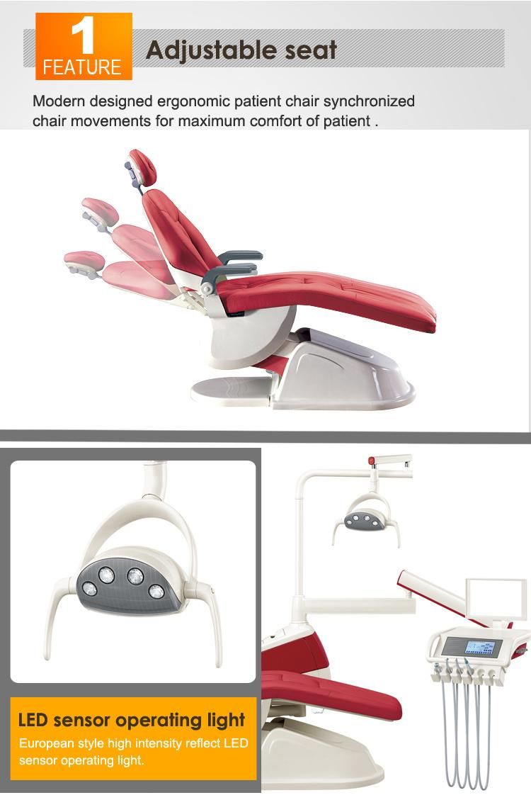 Ce & FDA Approved Gladent High Quality Colorful Dental Unit with LED Sensor Lamp (GD-S350)