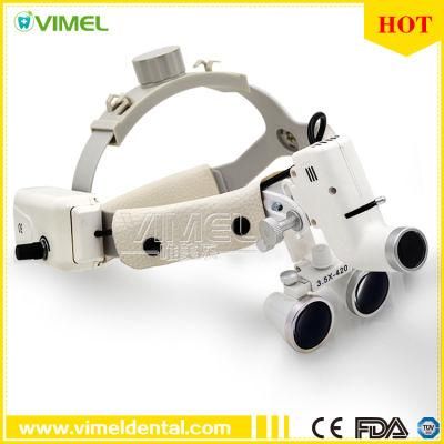 Medical Magnifier with Headlight Dental Binocular Loupe Head Band Supplies