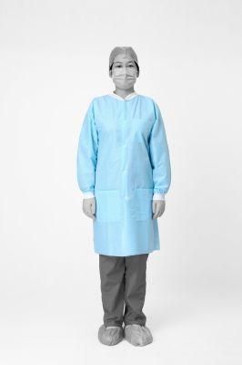 Cheap Disposable Long Sleeve PP Nonwoven Lab Coat with Best Price