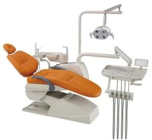 High Quality Ce Approved Real Leather Dental Chair with LED Sensor Light