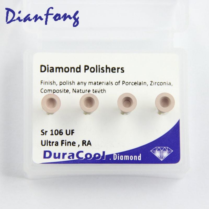 Sr106UF High Quality Ultra Fine Cup Shaped Bur Low Speed (RA/CA) Dental Diamond Polisher for Polishing All-Ceramic Zirconia