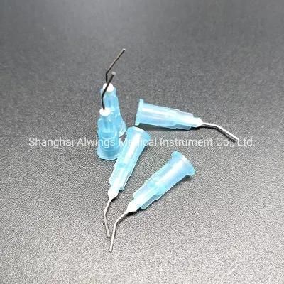 Dental Disposable Pre-Bent Irrigation Needle Tips for Dental Composite Sky Blue