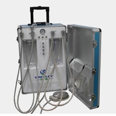 Portable Dental Equipment Unit with 4 PCS Accessories for Medical with Stainless Steel Air Tank Built-in Air Compressor