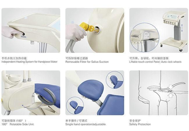 Best Selling Fashion Design Dental Chair with LED Operation Lamp