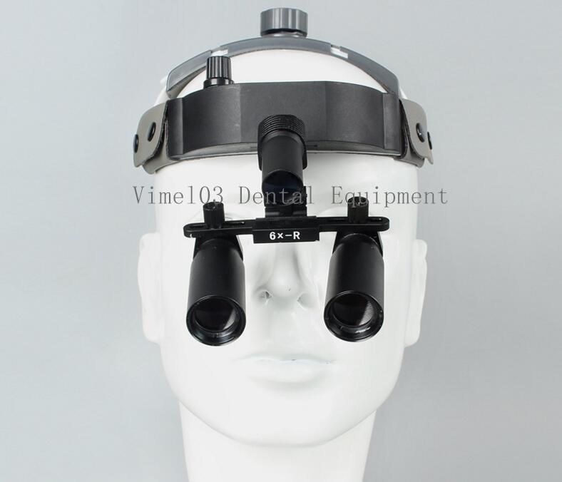 6.0X Headband Binocular Medical Surgical Dental Loupe Headlight LED Lamp