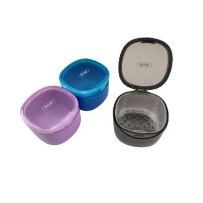 High-End Dental Denture Orthodontic Invisible Braces Bath Cleaning Container Box with Strainer