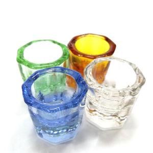 Crystal Transparent Colorful Octagonal Cup Instrument Dental Glass Dappen Dishes