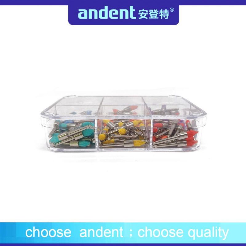 Dental Colorful Nylon Cup Prophy Polishing Brushes with Metal Shank