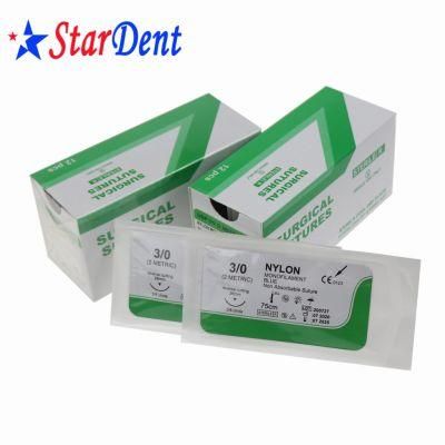Medical Dental Supplies Surgical Sutures of Disposable Non-Absorbable Nylon Monofilament Sterile/Silk Braided Material