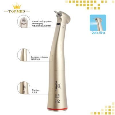 Dental Equipment Medical Instrument 1: 5 Increasing Contra Angle Push Button Fiber Optic Low Speed Handpiece
