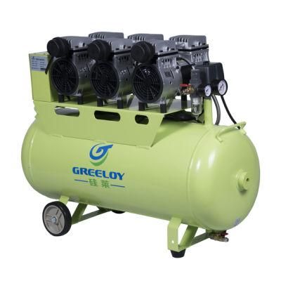 1800W 2.4HP 8bar 90L Air Tank High Pressure Portable Piston Silent Oil Free Air Compressor for Dental