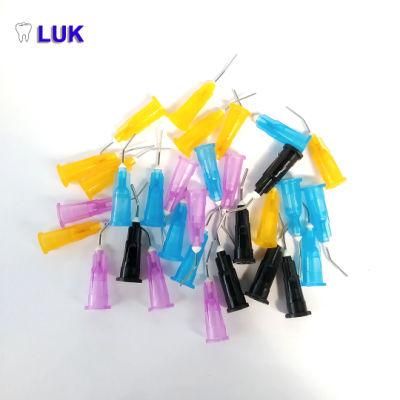 Good Quality Disposable Dental Prebent Needle Tip 4 Colors