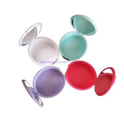 Oval Shape Plastic Dental Retainer Box with Mirror