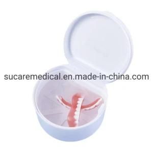 Plastic Denture/Retainer Bath Box with Drain Basket