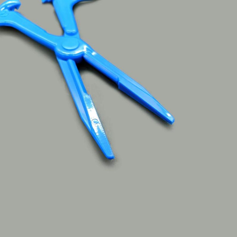 Disposable Medical Dental Blue Color Plastic Tweezers Forceps