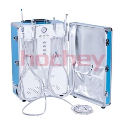 Hochey Medical CE Luxury Dentist Home Visiting Clinic Mobile Unit Aluminium Portable Dental Unit with Suction Air Compressor
