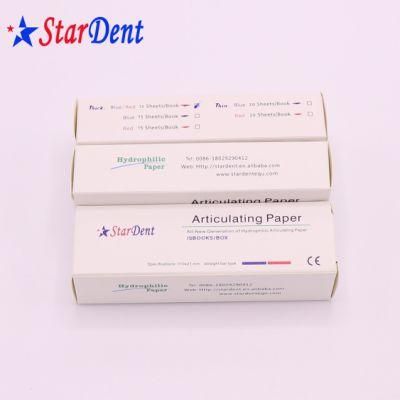 New Materical Hydrophilic Thickening Red/Blue Straight Type Dental Articulating Paper