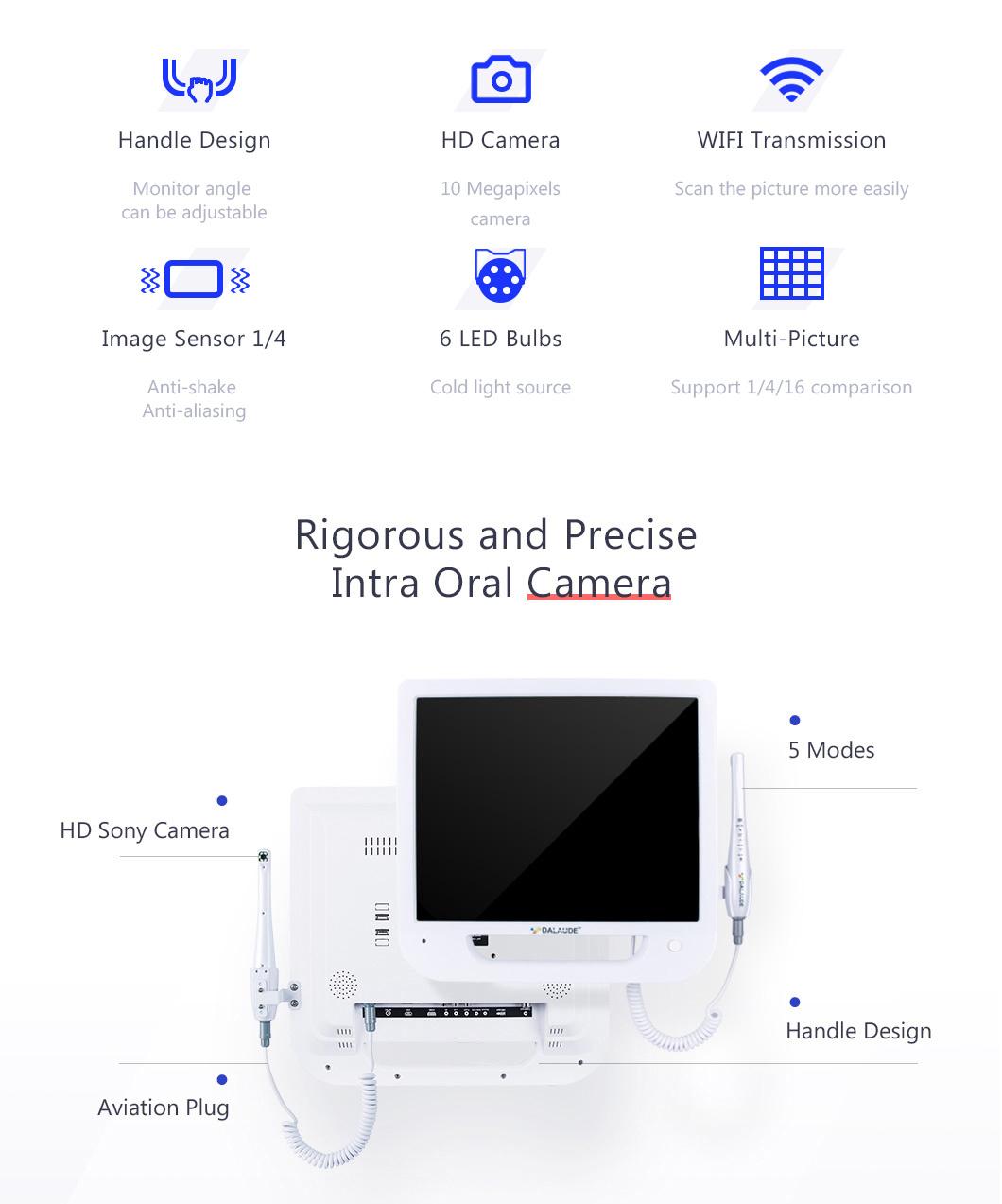 Da-100 Dental Equipment: Intraoral Camera and 17-Inch Monitor