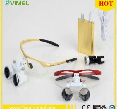 High Quality 2.5X / 3.5X Colorful Dental Loupes with Head Light