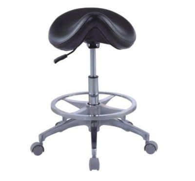 China Ergonomic Dental Clinic Furniture Chair Unit Doctor Nurse Assistant Saddle Desk Stool with Adjustable Height Backrest Wheel