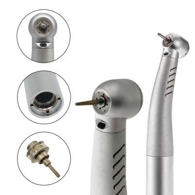 Dental Optical Fiber LED Turbine High Speed Handpiece 4 Water Spray Compatible with Quick Coupling