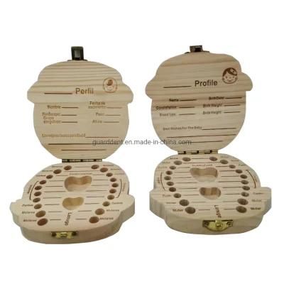 Natural Wood Crafts Boys Girls Gifts Baby First Tooth Lanugo Saver Kids Teeth Wooden Storage Box