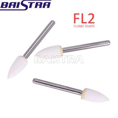 Dental Flame Shape White Stone Polishing Fg Burs 12/Pk Abrasion