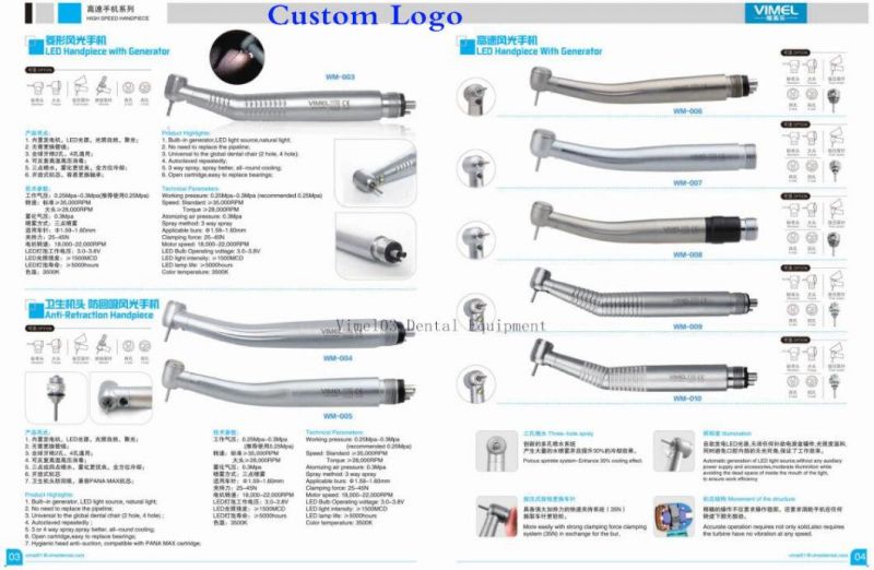 Dental Annular Shadowless LED Rotor Turbine High Speed Handpiece