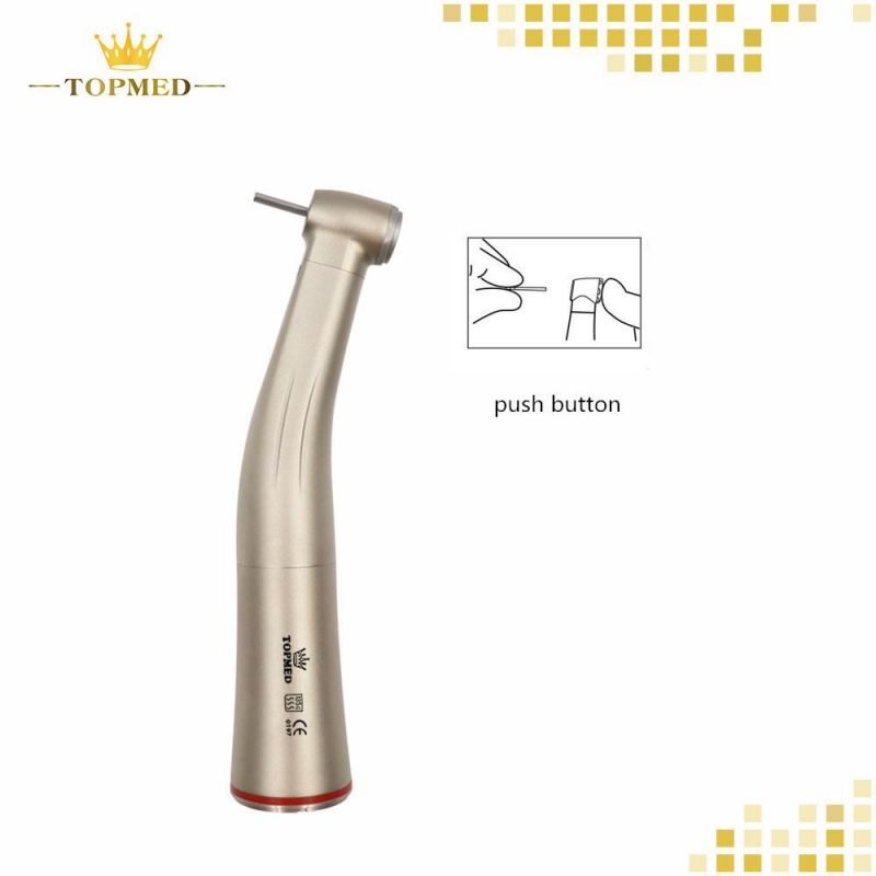 Dental Equipment Medical Instrument 1: 5 Increasing Contra Angle Push Button Fiber Optic Low Speed Handpiece