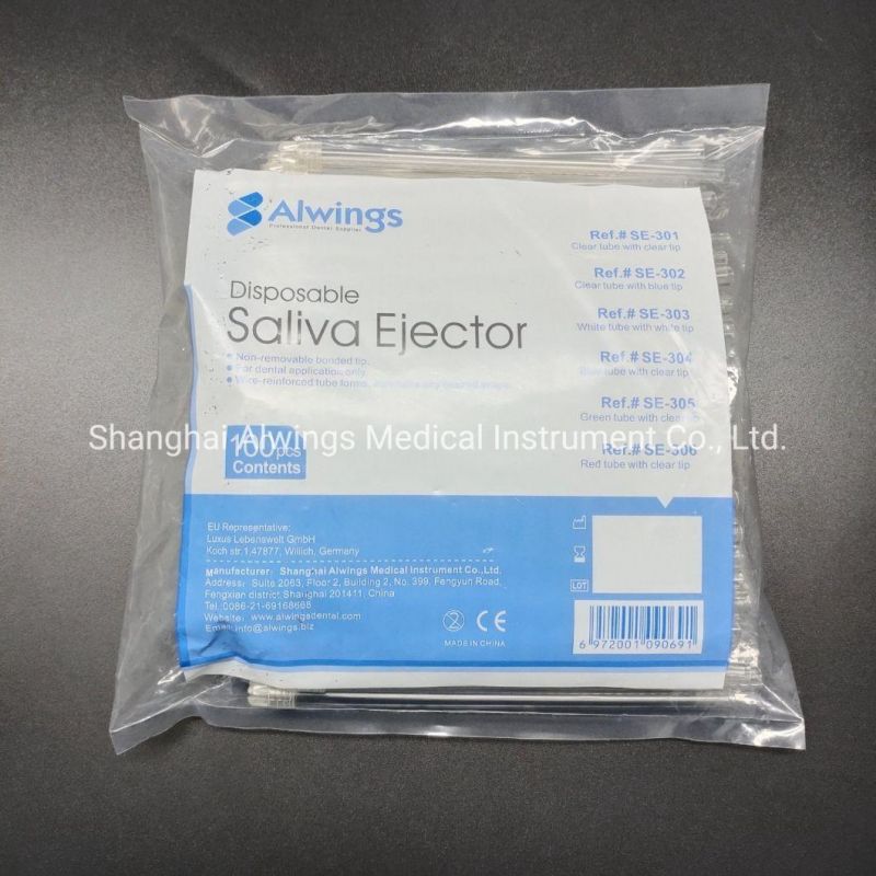 Alwings Dental Instruments Dental Disposable Plastic Saliva Ejectors with Clear Tube