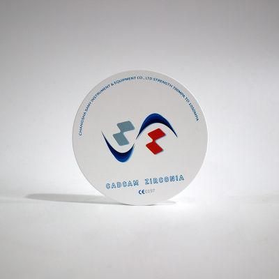 Changsha Samy High Quality Ut Zirconia Ceramic Disc 98mm Zirconium Block for CAD Cam Dental Milling Machine