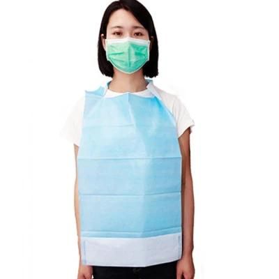 Medical Surgical Supplies Dental Paper Disposable Bib Apron with Pocket for Adults Patient