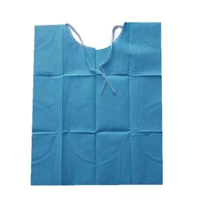 Dental 2ply Waterproof Paper Apron Adult Disposable Dental Bibs with Tie