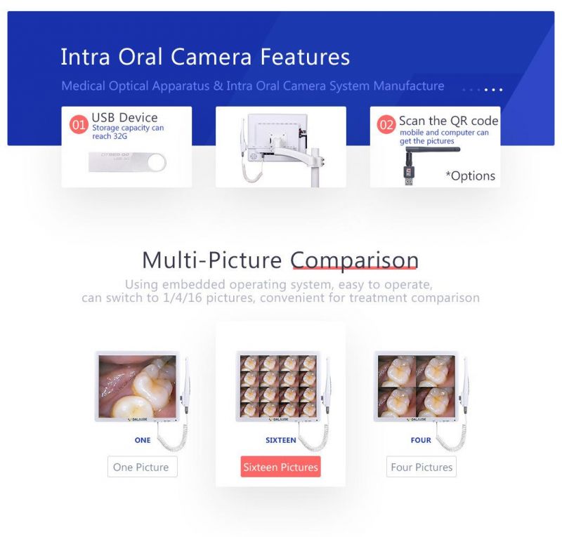 17inch LCD Monitor 10 Megapixels High Definition Dental Digital Camera Viewer Intraoral Camera Endoscrope with Multimedia and WiFi Function