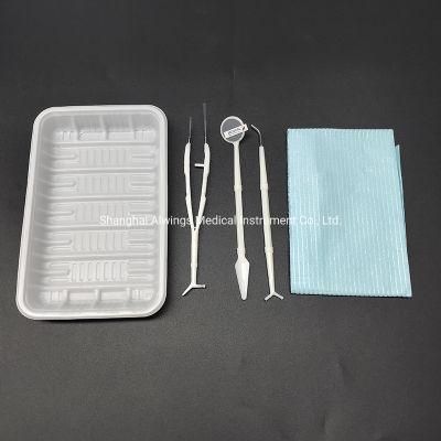Disposable Dental Instrument Kits with Dental Mouth Mirror Dental Probe Dental Tweezer