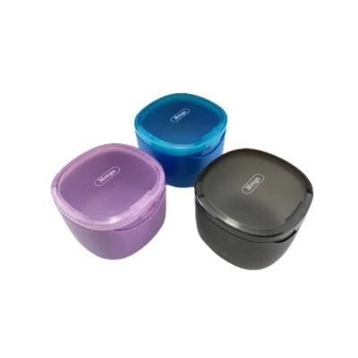New Design Denture Cup Orthodontic Retainer Braces Soaking Container Box with Strainer
