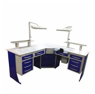 Dental Lab Bench Corner Type Dental Workstation Table Twin Dental Lab Working Bench