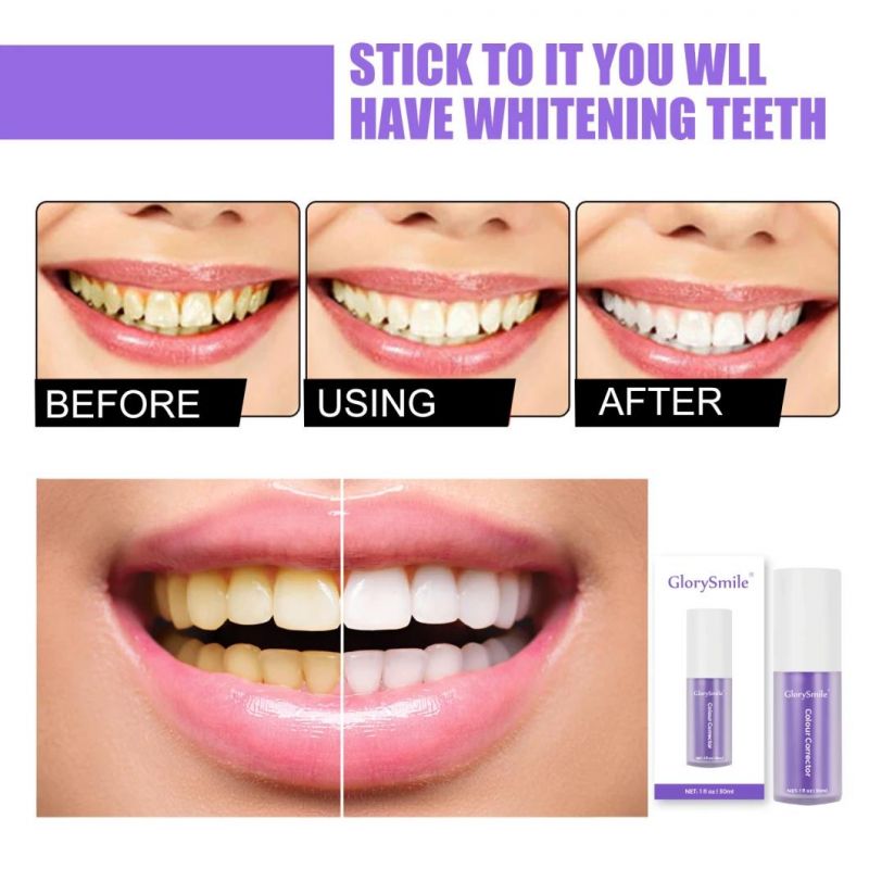 V34 Color Corrector Teeth Whitening Professional Brighten Teeth Purple Toothpaste