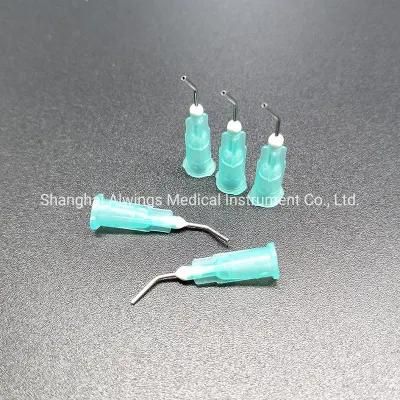 Dental Disposable Pre-Bent Irrigation Needle Tips for Dental Composite Sky Blue 23G