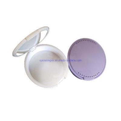 Dental Plastic Orthodontic Invisible Braces Retainer Storage Box with Mirror