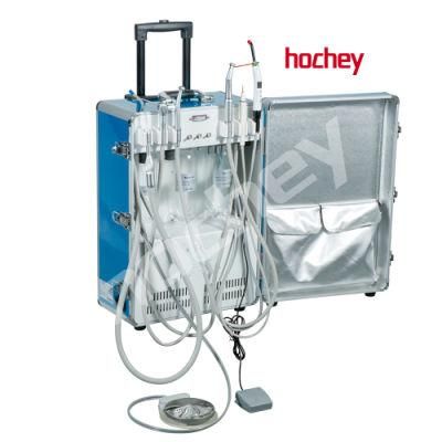 Hochey Medical Equipment Sample Available Foot Control Dental Equipment Portable Mobile Dental Machine Unit with LED Curing Light