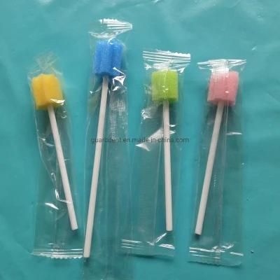 Dental Disposable Colorful Sponges Oral Swabs Stick Oral Foam Swab with 10cm and 15cm