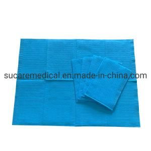 3ply Paper and 1ply PE Film 33X45cm Blue Dental Waterproof Bibs