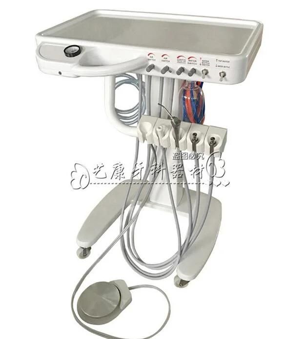 Dental Mobile Delivery Cart Unit / Trolley +Oilless Air Compressor